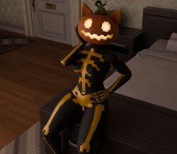 blender female fortnite fortnite:_battle_royale glowing_genitalia halloween pumpkin render spice_(fortnite) tagme