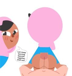 1boy1girl alight_motion animated ass assjob big_ass big_butt big_penis buttjob dialogue duolingo english_text female half_naked heart hijab lol_comments male male_pov muslim_female no_sound penis pov rubbing self_upload sirsmol tagme video zari_(duolingo)