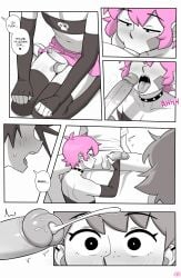 6koma bisexual bisexual_male blush choker comic comic_page crossdressing cum dross ejaculation elbow_gloves female female_supporting_yaoi femboy femboy_focus gay gay_male jacob_(dross) male male/male male_penetrated male_penetrating male_penetrating_male no_panties no_underwear orgasm page_44 penile penile_penetration penis penis_under_skirt pink_hair roxanne_(dross) skirt studded_choker surprised surprised_expression tagme taylor_(dross) thighhighs threesome tubetop twink yaoi