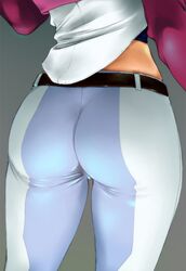 artist_request ass belt female grey_background gundam gundam_00 plump_ass solo sumeragi_lee_noriega thighs