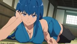 1girl 1girls absurd_res ai_assisted ai_generated anime ass black_thighhighs blue_eyes blue_hair boobs breasts bubble_butt butt cleavage curvaceous curvy curvy_figure hand_on_own_face high_resolution highres hourglass_figure huge_ass huge_breasts huge_butt indoor large_breasts light-skinned_female long_hair looking_at_viewer lying mushoku_tensei nina_farion on_stomach patreon patreon_logo patreon_username ponytail smile tatami thick_thighs thighs veyluna voluptuous wide_hips