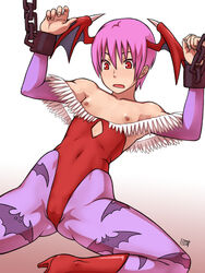 110-groove bondage clothing darkstalkers flat_chest itou_yuuji lilith_aensland succubus tagme