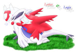 avian color female feral furry grass insertion interspecies latias lugia male nude penis pokemon pokemon_(species) pokemon_focus pokemon_gsc pokemon_rse sex side_view species_name straight tagme white_skin