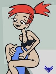 black_bra black_eyes bloo bra cartoon_network enydteva female foster's_home_for_imaginary_friends frankie_foster human male red_hair straight