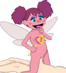 abby_cadabby breasts fairy navel nipples open_mouth sesame_street sex tied_hair twintails wings