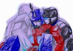 jazz jazz_(transformers) male_only optimus_prime ratchet_(transformers) simple_background tagme transformers white_background