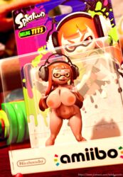 3d amiibo anthro breasts breasts_on_glass cephalopod cephalopod_humanoid humanoid in_a_box inkling inkling_girl kaori_(splatoon) looking_at_viewer mask_(marking) micro nintendo nipples nude pointy_ears pussy source_filmmaker splatoon splattershot squid telehypnotic tentacle tentacle_hair