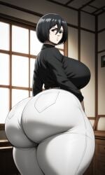 1girls ai_generated ass ass_bigger_than_head ass_bigger_than_torso ass_cheeks ass_focus attack_on_titan back_view big_ass big_breasts big_butt black_eyes black_hair bottom_heavy bubble_ass bubble_butt butt_focus caked_up cellulite curvaceous curvy curvy_female curvy_figure curvy_hips dumptruck_ass female female_focus female_only fully_clothed gigantic_ass inminent_sex kodansha large_ass leggings light-skinned_female light_skin looking_at_viewer looking_back mikasa_ackerman military_uniform pants pawg plump_ass plump_butt presenting_ass shingeki_no_kyojin short_hair spankable spankable_ass squatting steam steaming_body steamy_ass sweat sweaty_ass sweaty_thighs thick thick_ass thick_legs thick_thighs tight_clothes tight_clothing tight_pants uniform viewed_from_below voluptuous voluptuous_female white_pants wide_ass