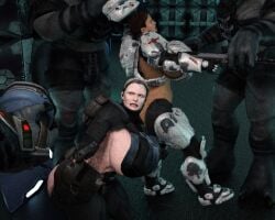 2girls 3boys alphaprimaris big_breasts big_butt big_thighs fivesome halo halo_(game) halo_(series) halo_3_odst halo_4 imminent_sex impractical_armor jiralhanae sarah_palmer undressing_another undressing_partner veronica_dare