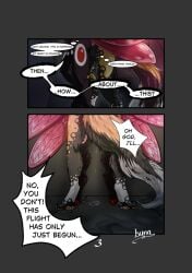 anthro arthropod comic english_text fangs groupie hi_res insects isuna lepidopteran male male/male moth rockstar sabertooth_(anatomy) teeth text