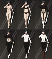 attack_on_titan changing fully_clothed fully_nude mikasa_ackerman oryononilocram underwear