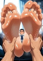 ai_generated big_feet feet feet_focus feet_up foot_fetish foot_focus foot_play footjob gay gay_feet gay_male male male/male male_feet male_foot_fetish muscles muscular muscular_male soles soles_fetish