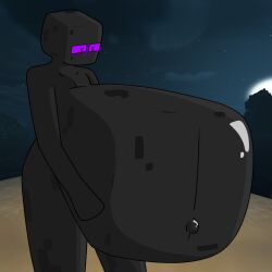 ambiguous_gender belly big_belly enderwoman minecraft solo tagme unknown_artist unknown_source