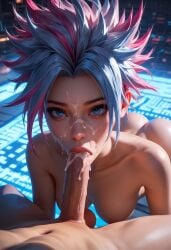 ai_generated blowjob blue_hair female pink_hair