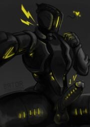 2026 absurd_res balls bator_exe dated digital_extremes faceless_character faceless_male gauss_(warframe) genitals glans heart_symbol hi_res machine male non-human non-human_head non-human_only not_furry penis robot solo tencent warframe