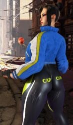 1girls 3d ass ass_focus brown_hair chun-li large_ass leggings mod screenshot screenshotboy96 street street_fighter street_fighter_6 tight_pants