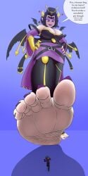 1boy barefoot digimon digimon_(species) feet female foot_fetish giantess lilithmon macro monster monster_girl size_difference soles tdeluca8