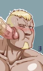 balls bara benny_(fire_emblem) big_penis blush boner erection facial_hair fire_emblem fire_emblem_fates gay giganuramaki male male_only muscles muscular nintendo nudr penis