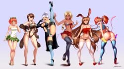 6+girls 6girls abs alternate_costume ass big_ass big_breasts bikini blonde_hair blue_eyes blush boots brown_eyes brown_hair bunny_ears cameltoe coco_adel dark-skinned_female dark_skin erect_nipples eyewear_on_head female female_only glynda_goodwitch green_eyes hand_on_hip heels high_heels impossible_clothes large_breasts leggings long_hair looking_at_viewer miniskirt multiple_boys multiple_girls navel neon_katt nipple_slip orange_hair panties penny_polendina rwby seductive shonomi striped_panties swimsuit tail tanned tanned_skin thigh_gap thighhighs thighs velvet_scarlatina very_long_hair voluptuous white_hair wide_hips winter_schnee