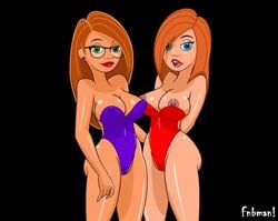 2girls age_difference aged_up ann_possible arms_behind_back artist_name bare_shoulders big_breasts blue_eyes breast_outside busty cleavage curvy daughter disney duo ear_piercing earrings erect_nipple erect_nipples eyeliner female female_only fnbman front_view glasses green_eyes hair_over_one_eye hand_behind_back hands_behind_back hourglass_figure human kim_possible kimberly_ann_possible leotard lipstick long_hair looking_at_viewer makeup mature midriff milf mother mother_and_daughter multiple_females multiple_girls nipple_bulge nipples older one-piece_swimsuit open_mouth orange_hair piercing pose posing red_lipstick shiny shiny_skin simple_background standing straight_hair swimsuit teenage text thong voluptuous wide_hips