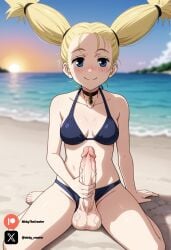 1futa ai_generated blonde_hair blue_eyes breasts cock colored dick futa_only futanari futanari futanari/female jujutsu_kaisen light_skin light_skinned_futanari nickythecreator nishimiya_momo penis sexy sexy_body sexy_pose testicles veiny_penis