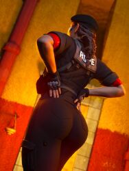 ass ass_focus big_ass caveira_(rainbow_six) fully_clothed hands_on_hip not_looking_at_the_viewer rainbow_six_siege thick_thighs word2