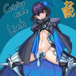 1futa condom condom_filling condom_on_penis cosplay cum cum_in_condom erection fate/extra fate/extra_ccc fate_(series) futa_only futanari intersex linh_(neone-x) meltlilith neone-x penis solo