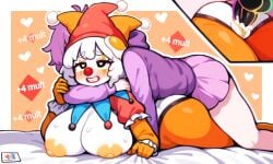 2girls admiral_kiara_after ai_assisted ai_generated ass balatro bed big_breasts black_eyes blush breasts card clenching_teeth clitoris clown clown_girl clussy clussy_meme egg egg_(lemyawn) egg_girl_meme female food_creature heart heart-shaped_pupils hoodie knightnyan laying_down leotard lipstick long_sleeves makeup meme nipples puffy_sleeves pupils purple_hair pussy reverse_bunnysuit sex short_hair skirt slime_girl strap-on thick vagina voluptuous white white_hair white_skin yuri
