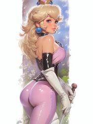 ai_generated blonde_hair blue_eyes large_ass mario_(series) princess_peach