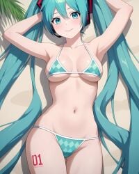 ai_generated big_breasts bikini hatsune_miku laying_down looking_at_viewer thick