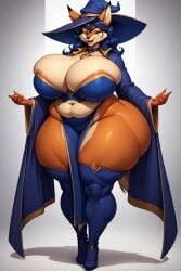 ai_generated big_ass big_breasts carmelita_fox fox hunkbsaa playstation sly_cooper_(series) witch witch_hat