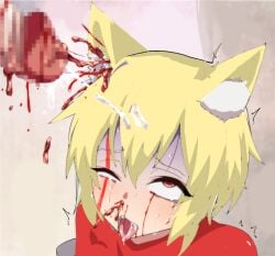 anime bare blood brain cat_ears censored_penis crying cum ear femboy fuck in kikimk leaking mouth out shoulders snuff trap