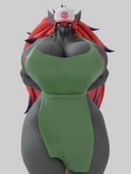 apron big_breasts breasts cleavage female furry huge_breasts oleanderin pokemon pokemon_(species) tagme thick_thighs wide_hips zoroark