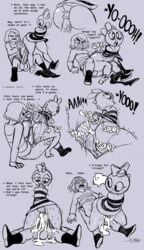 1boy 1girls accident anal ass blush clothing cum digital_media_(artwork) english_text female frisk frisky_(under(her)tail) human kitty_(under(her)tail) male mammal monster monster_kid rule_63 sweat text thewill under(her)tail undertale undertale_fanfiction video_games