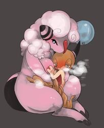 1boy 1girls 2013 anthro big_breasts blush breast_grab breasts chubby duo female flaaffy furry grey_background grope half-closed_eyes hand_in_pants hand_on_breast heavy_breathing interspecies male nintendo pokemon pokemon_bw pokemon_gsc scalie scraggy simple_background size_difference straight tingtongten video_games