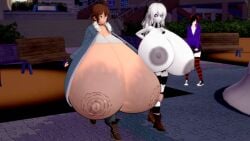 areolae big_breasts clockwork_(creepypasta) creepypasta huge_breasts hyper_breasts koikatsu nina_the_killer pale-skinned_female pale_skin short_hair ultimate_collector walking zero_(creepypasta)