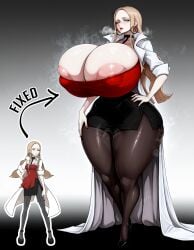 1girls 2026 ai_generated alternate_ass_size alternate_breast_size areola_slip areolae ass big_breasts black_skirt blonde_female blonde_hair breasts breasts_bigger_than_head bursting_breasts choker cleavage coat covered_nipples curvaceous curvaceous_female curvaceous_figure curves curvy curvy_body curvy_female curvy_figure curvy_hips female female_focus female_only game_freak gigantic_breasts gradient_background green_eyes hand_on_hip hand_on_own_hip hand_on_own_thigh hand_on_thigh heavy_breathing hi_res highres hips hips_wider_than_shoulders hourglass_figure huge_ass huge_breasts jewelry lab_coat large_breasts long_hair looking_at_viewer massive_breasts nail_polish narrow_waist nintendo nipples nunai oleana_(pokemon) pantyhose pokemon pokemon_ss red_lips red_lipstick red_nails red_shirt side_slit skirt solo solo_female solo_focus steam steaming_body steamy_breath thick_thighs thighs thighs_bigger_than_head tight_clothing transformation undersized_clothes video_game video_game_character video_game_franchise video_games voluptuous voluptuous_female wide_hips