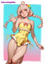 1boy ai_generated bulge covered_penis covered_testicles femboy otoko_no_ko solo trap yaoi