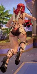 1girls ass ass_focus big_ass bikini black_widow_(marvel) black_widow_(marvel_rivals) female female_only marvel marvel_rivals swimsuit thick_thighs