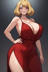 1girls ai_generated big_breasts blue_eyes cleavage curvy_body curvy_female curvy_figure fair_skin fair_skinned_female female female_only honey_blonde_hair hourglass_figure hourglass_figured_female huge_breasts naughty_one nintendo perchance_ai pokemon pokemon_xy red_dress seductive seductive_female seductive_smile serena_(pokemon) solo solo_female solo_focus sweating thick_thighs voluptuous voluptuous_body voluptuous_female wide_hips