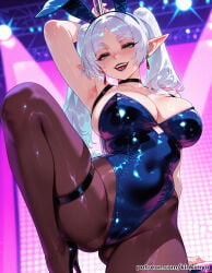 1girl 1girls ai_generated ass bangs big_breasts breasts breasts, bunny bunny_costume bunny_ears bunny_girl bunnygirl bunnysuit camel_toe cameltoe casino cleavage clothed clothed_female curvy elf elf_ears elf_female female female_focus female_only frieren frieren_beyond_journey's_end fringe fully_clothed green_eyes hetero high_resolution highres huge_breasts kinkimya large_breasts leotard light-skinned_female light_skin lips milf nightclub nipples_covered nipples_visible_through_clothing panties playboy_bunny playboy_bunny_leotard sfw solo solo_female solo_focus sousou_no_frieren straight teeth tight_clothes tight_clothing very_large_breasts white_hair
