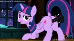 ai_generated cartoon dildo magic my_little_pony purple_hair solo twilight_sparkle_(mlp)