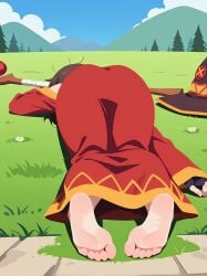 ai_generated brown_hair feet feet_focus green_background hat huge_ass kono_subarashii_sekai_ni_shukufuku_wo! megumin muscles penetration sole_female soles soles_fetish soles_focus sweet