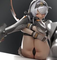 1girls 3d 3d_(artwork) anby_demara ass black_panties clothing female female_only hair headwear jhc_(artist) legwear lower_body lower_body_focus one_eye_closed orange_eyes panties pantyshot pantyshot_(sitting) pout pouting short_hair short_skirt skirt soldier_0_-_anby solo solo_female thick_thighs thighs white_hair white_skirt zenless_zone_zero