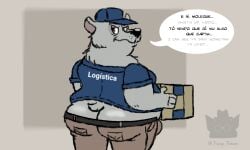 2025 ass big_ass butt_crack english_text fuzzy_fables gay male male_only mascot norte_refrigeracao polar_bear portuguese_text text yaoi