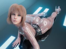 1girls 3d ass big_ass breasts female female_only glossyheat life_is_strange max_caulfield nipples nipples_visible_through_clothing platform_heels small_breasts solo translucent_clothing