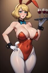 1girls ai_generated big_breasts black_collar blue_bowtie blue_eyes bunny_ears_headband cleavage curvy_body curvy_female curvy_figure fair_skin fair_skinned_female female female_only holding_plate honey_blonde_hair hourglass_figure hourglass_figured_female huge_breasts naughty_one nintendo orange_bunny_ears orange_corset perchance_ai plate playboy_bunny_costume pokemon pokemon_xy seductive seductive_female seductive_smile serena_(pokemon) sheer_pantyhose short_hair solo solo_female solo_focus sweating thick_thighs voluptuous voluptuous_body voluptuous_female white_gloves white_pantyhose wide_hips wine_glass