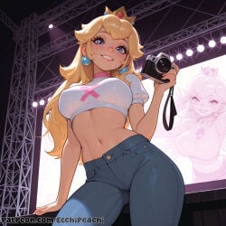 1girl 1girls ai_generated blonde blonde_female blonde_hair blue_eyes blush boobs breasts breasts, camel_toe cameltoe cleavage clothed clothed_female curvy ecchipeachi female female_focus female_only focus fully_clothed large_breasts mario_(series) mario_bros mario_kart nintendo nintendo_switch nipples nipples_covered nipples_visible_through_clothing peach princess_peach pussy sfw solo solo_female solo_focus sweat teeth tight_clothes tight_clothing uncensored