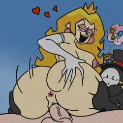 2026 2d anti_groove anus ass ass_grab blonde_hair blue_background color commission crown dajester earrings elbow_gloves eyeshadow female female_focus fire_flower ice_flower light-skinned_female light-skinned_male light_skin long_hair mario_(series) masked_male nintendo nipples nude nude_female open_mouth open_smile penetration penis princess princess_peach princess_peach_(xandrecos) pussy sex sideshow_circus smile vaginal_penetration xandrecos