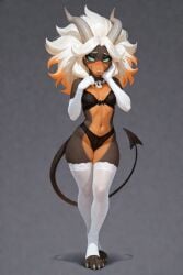 1girls ai_generated anthro_female black_fur curved_horns digitigrade dog_girl female generation_2_pokemon green_eyes horns houndoom kayk orange_highlights original_character pokemon pokemon_(species) scorpianpp self_upload stable_diffusion white_hair white_horns